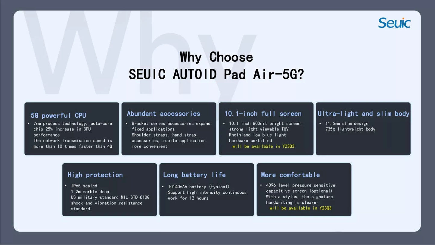 AUTOID Air Pad 5G ultra-thin Android 12 Rugged Tablets Barcode Scanner