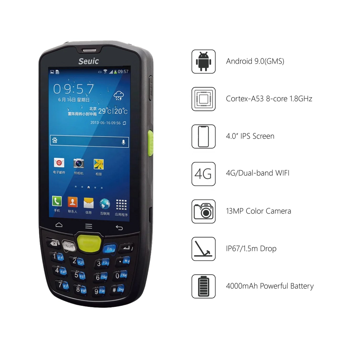 Seuic AUTOID9 PDA Protect Cover for A9 Handheld PDA Black Color